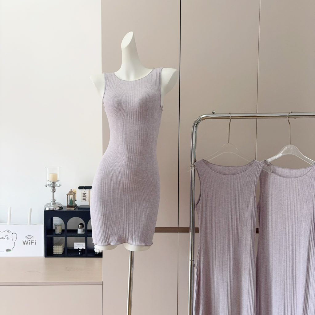 Laareetoo Ribbed Sleeveless Dress Women Slimming Summer Tank Dress Design Short Skirt